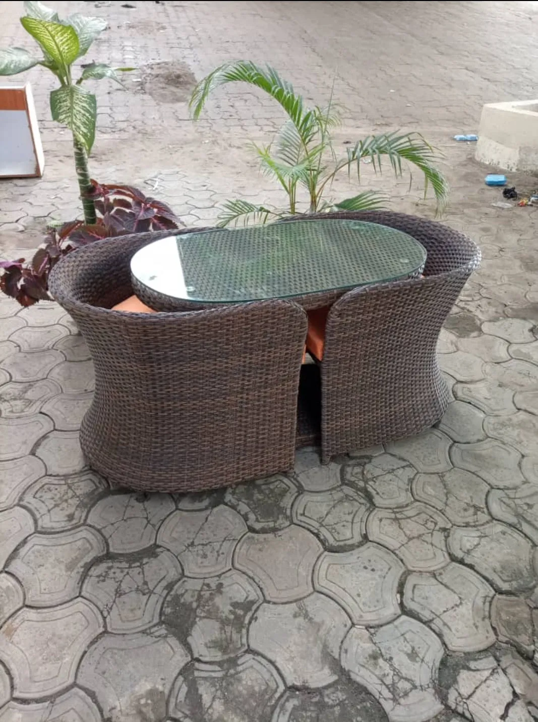 2 Seater Compact Rattan Bistro Furniture Set