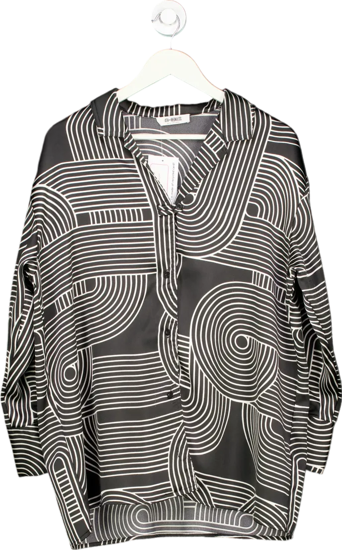 4TH   Reckless Black and White Patterned Shirt UK 10