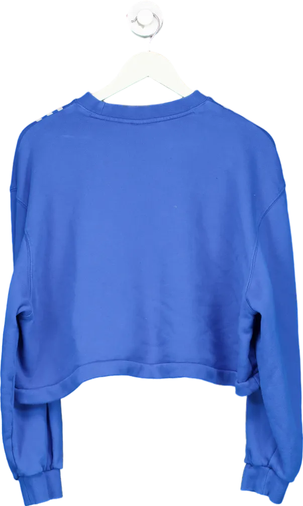 Adidas Blue Cropped Sweatshirt UK S-M