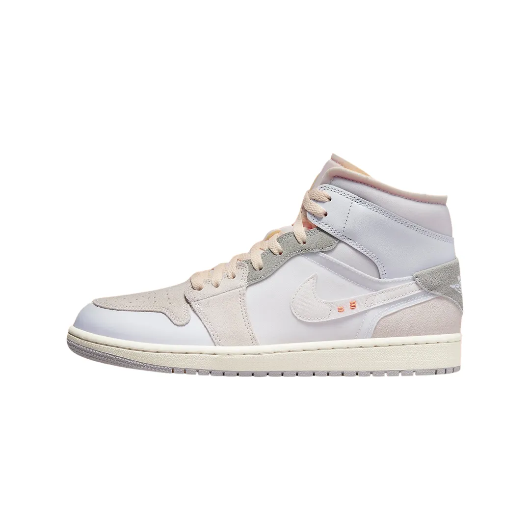 Air Jordan 1 Mid SE Craft Inside Out White Phantom Grey Sail Orange