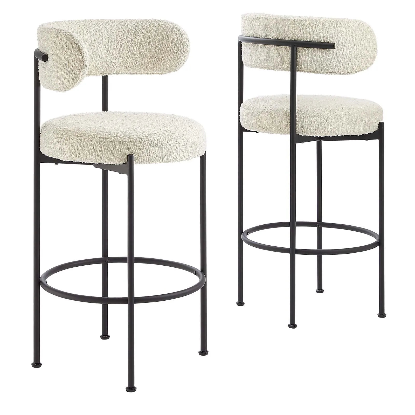 Albie Boucle Fabric Bar Stools - Set of 2 by Modway