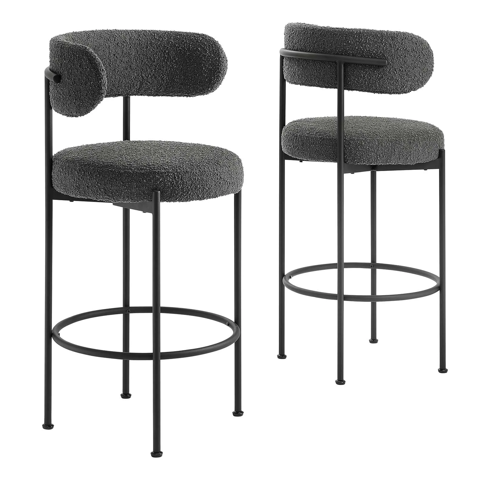 Albie Boucle Fabric Bar Stools - Set of 2 by Modway