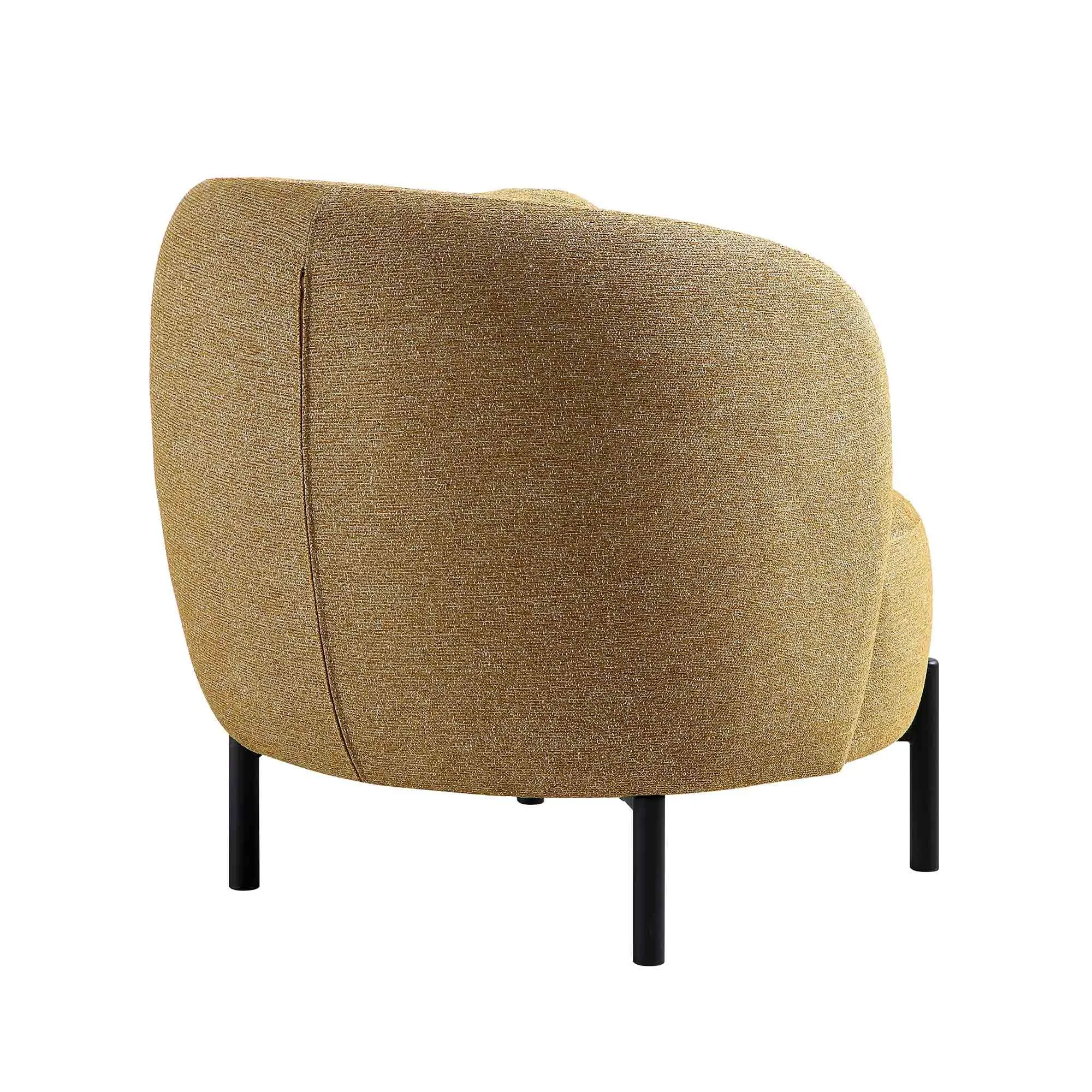 Amboise Armchair with Ball Cushion, Marigold Textured Fabric