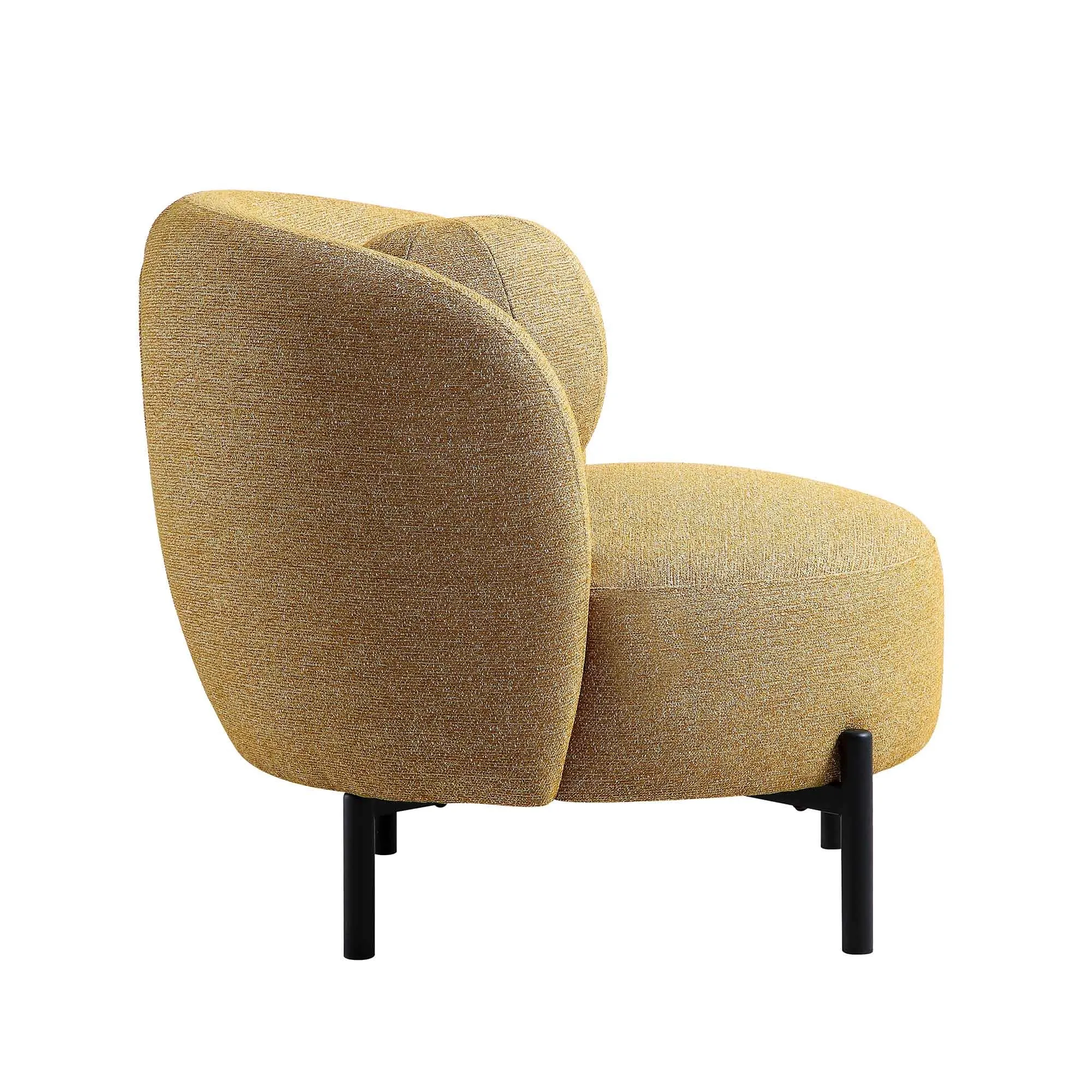 Amboise Armchair with Ball Cushion, Marigold Textured Fabric