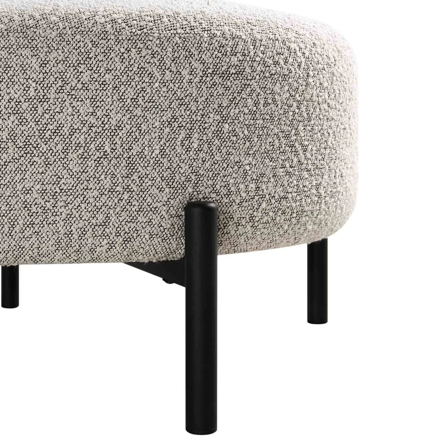 Amboise Armchair with Ball Cushion, Mist Grey Boucle