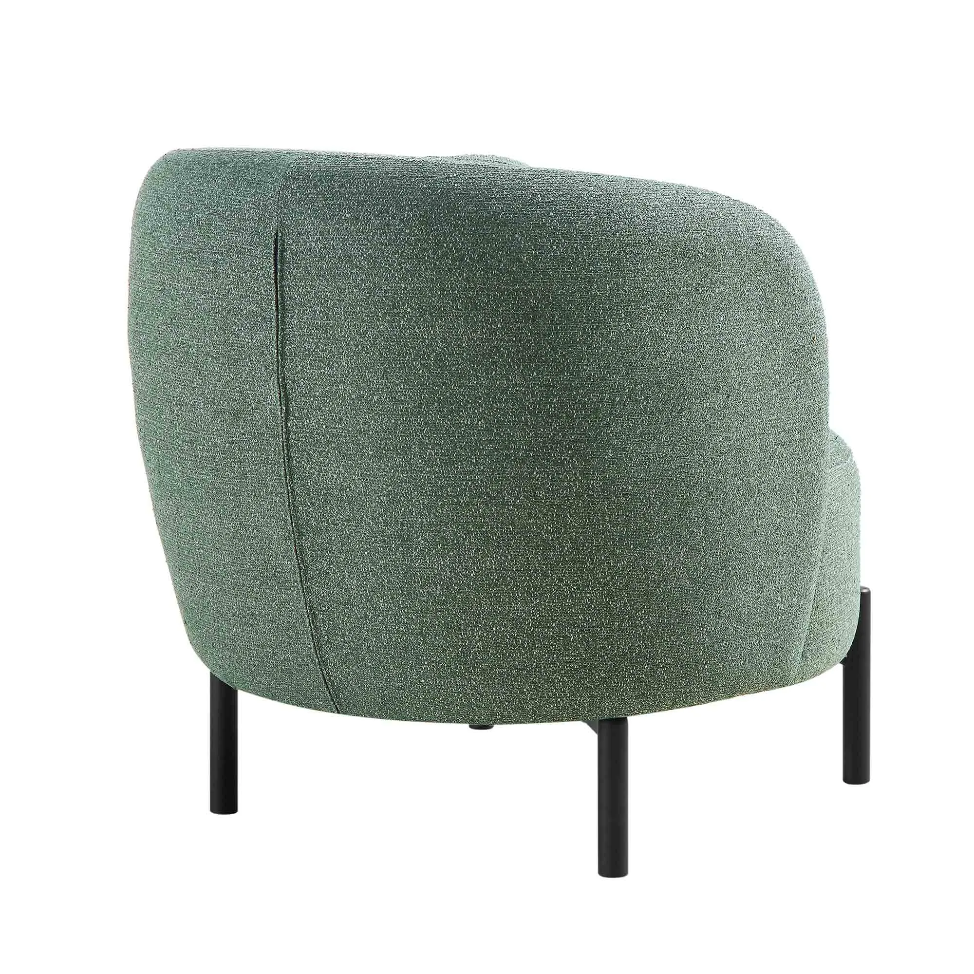 Amboise Armchair with Ball Cushion, Spruce Green Textured Fabric