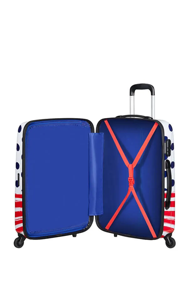 American Tourister Disney Legends Alfatwist 65cm Medium Spinner | Minnie Blue Dots