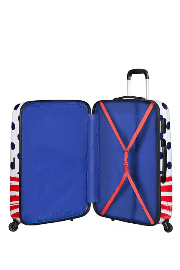 American Tourister Disney Legends Alfatwist 75cm Large Spinner | Mickey Blue Dots