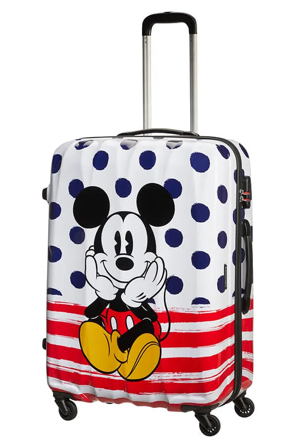 American Tourister Disney Legends Alfatwist 75cm Large Spinner | Mickey Blue Dots