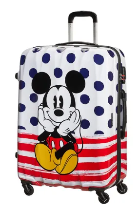 American Tourister Disney Legends Alfatwist 75cm Large Spinner | Mickey Blue Dots