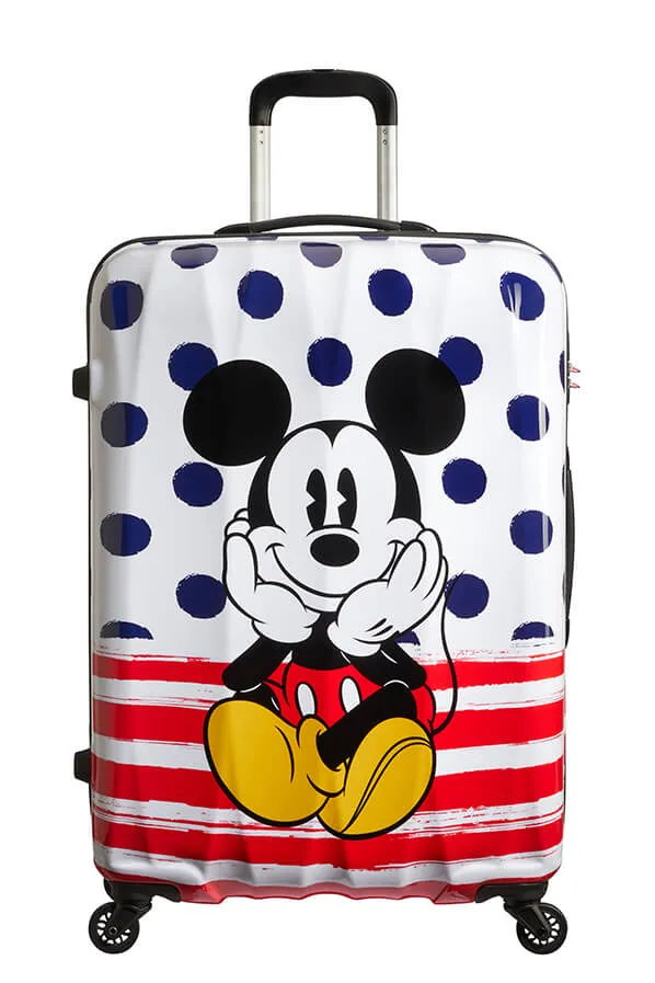 American Tourister Disney Legends Alfatwist 75cm Large Spinner | Mickey Blue Dots