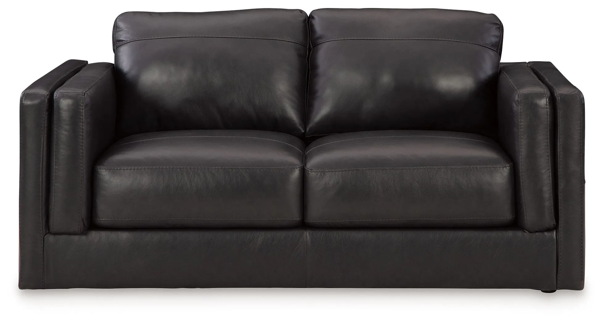 Amiata - Onyx - Loveseat - Leather Match