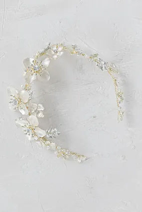 ANNA Silver Gilded Blossoms Headpiece