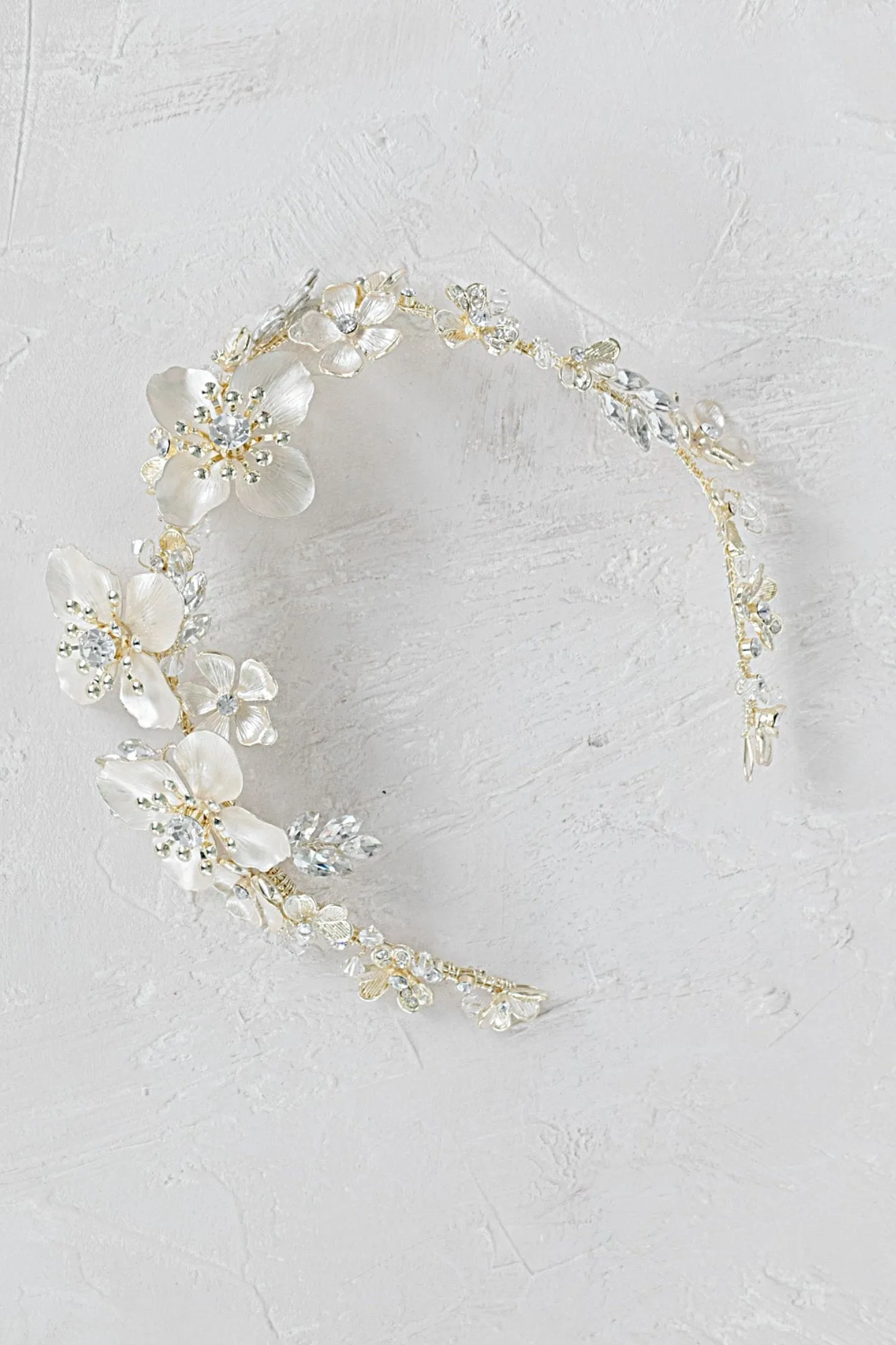 ANNA Silver Gilded Blossoms Headpiece