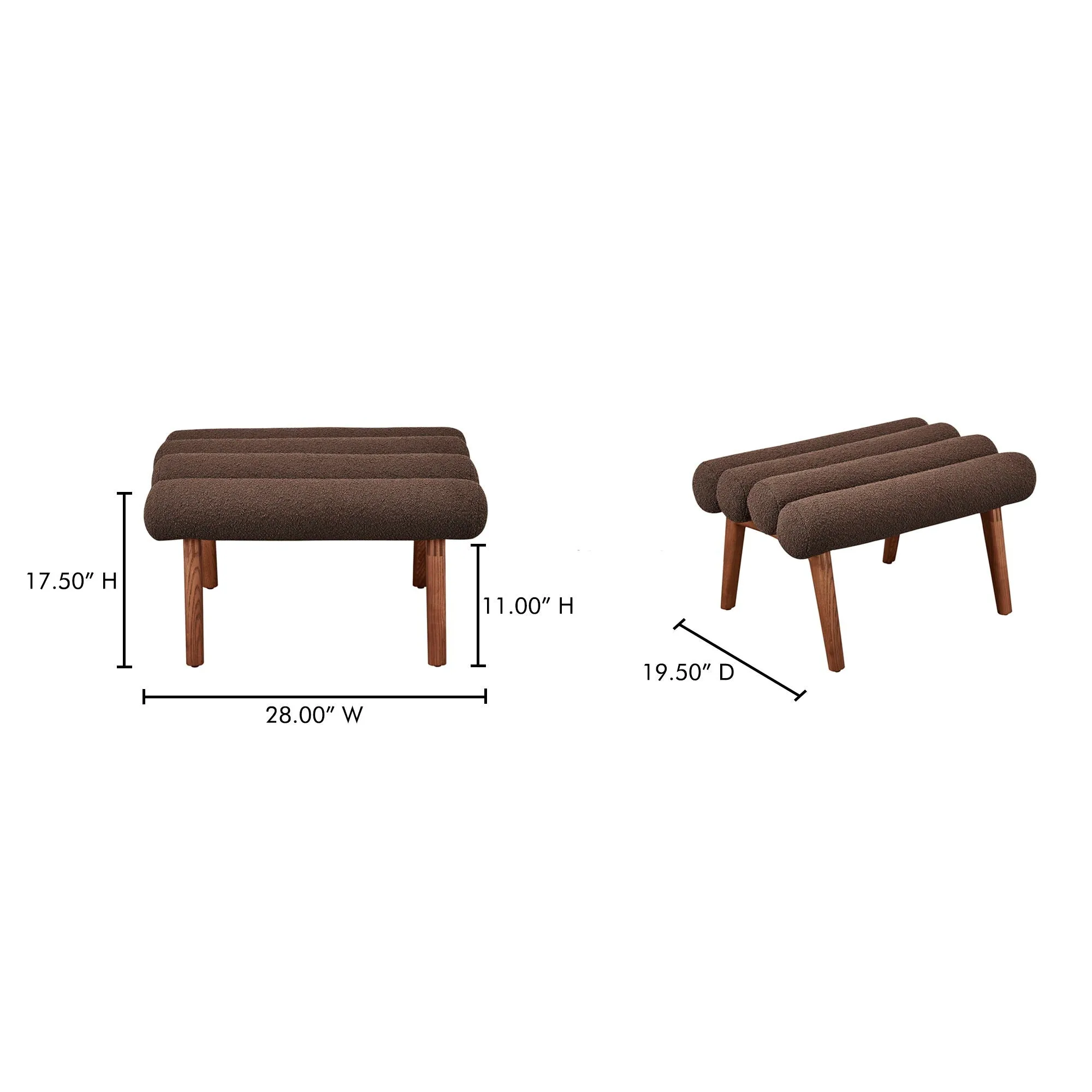 Arlo - Stool Performance Fabric - Dark Brown