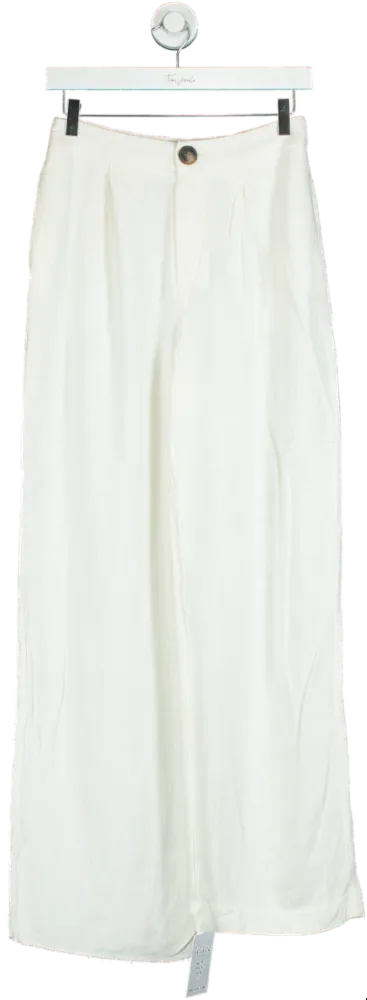 ASOS Design White Wide Leg Trousers UK 8