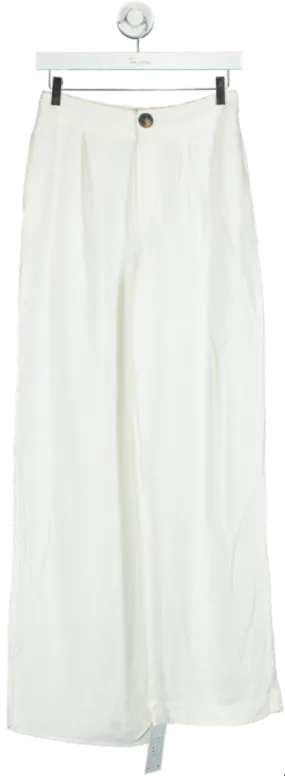 ASOS Design White Wide Leg Trousers UK 8