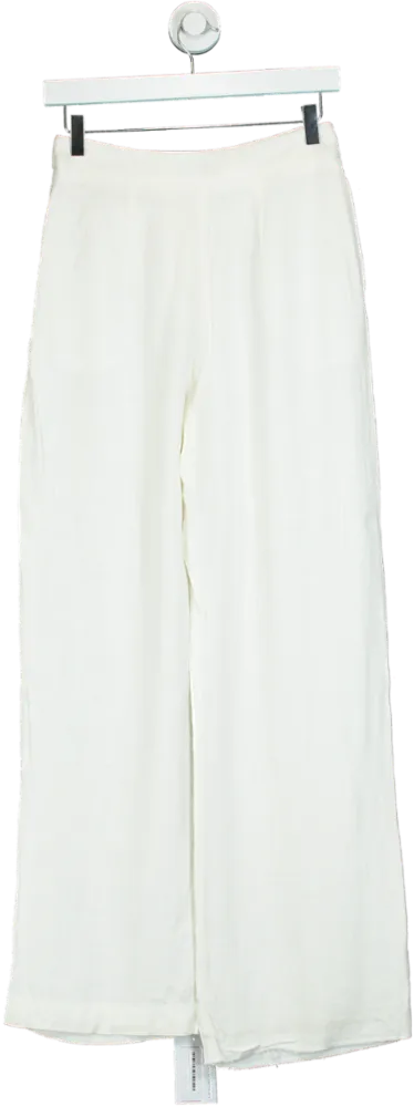 ASOS Design White Wide Leg Trousers UK 8