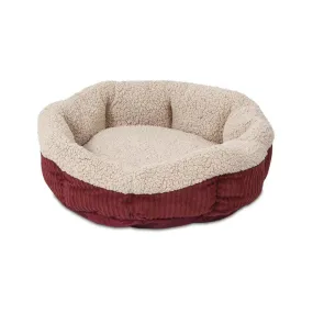 Aspen Pet® Self-Warming Oval Lounger Barn Red/Cream Color