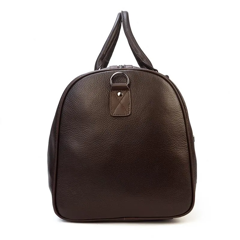 Barnaby Cowhide Leather Duffel Bag With Shoe Pocket