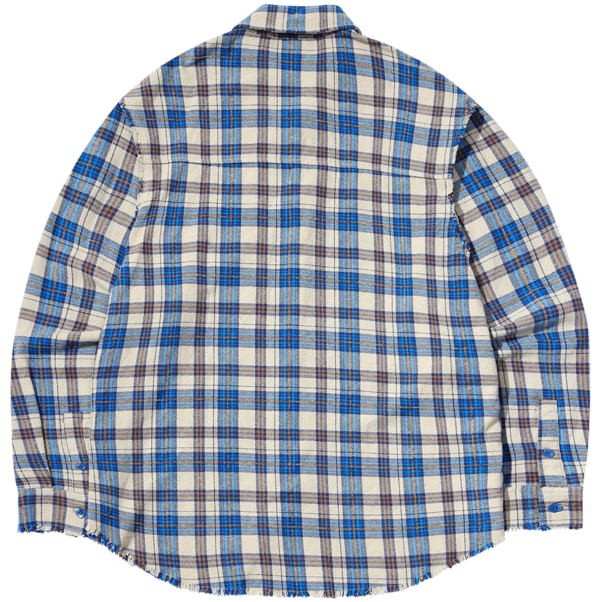 BEASTER Old Mushroom Retro Trend Blue and Yellow Plaid Shirt Jacket