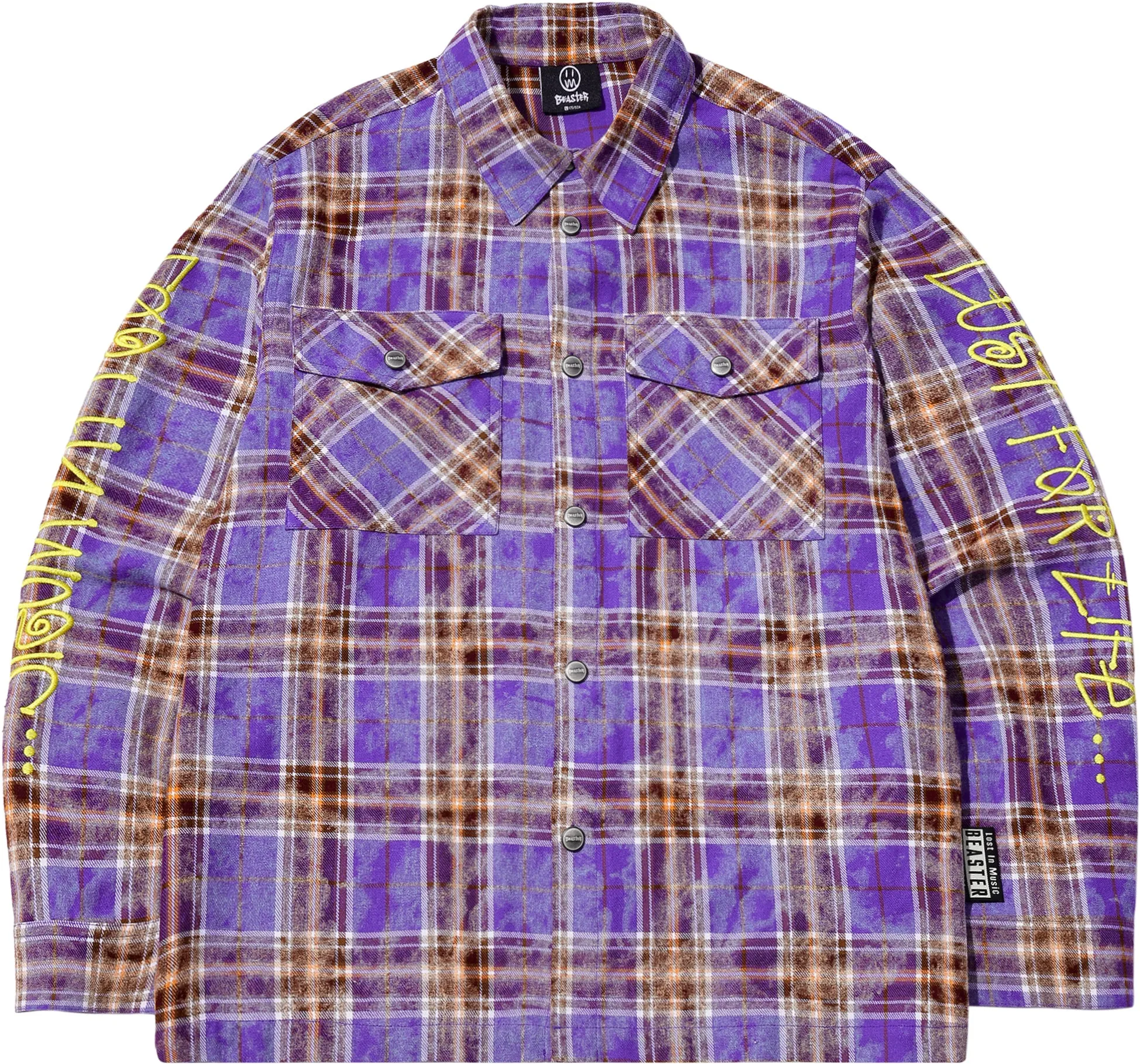 BEASTER Washed Haze Plaid Shirt