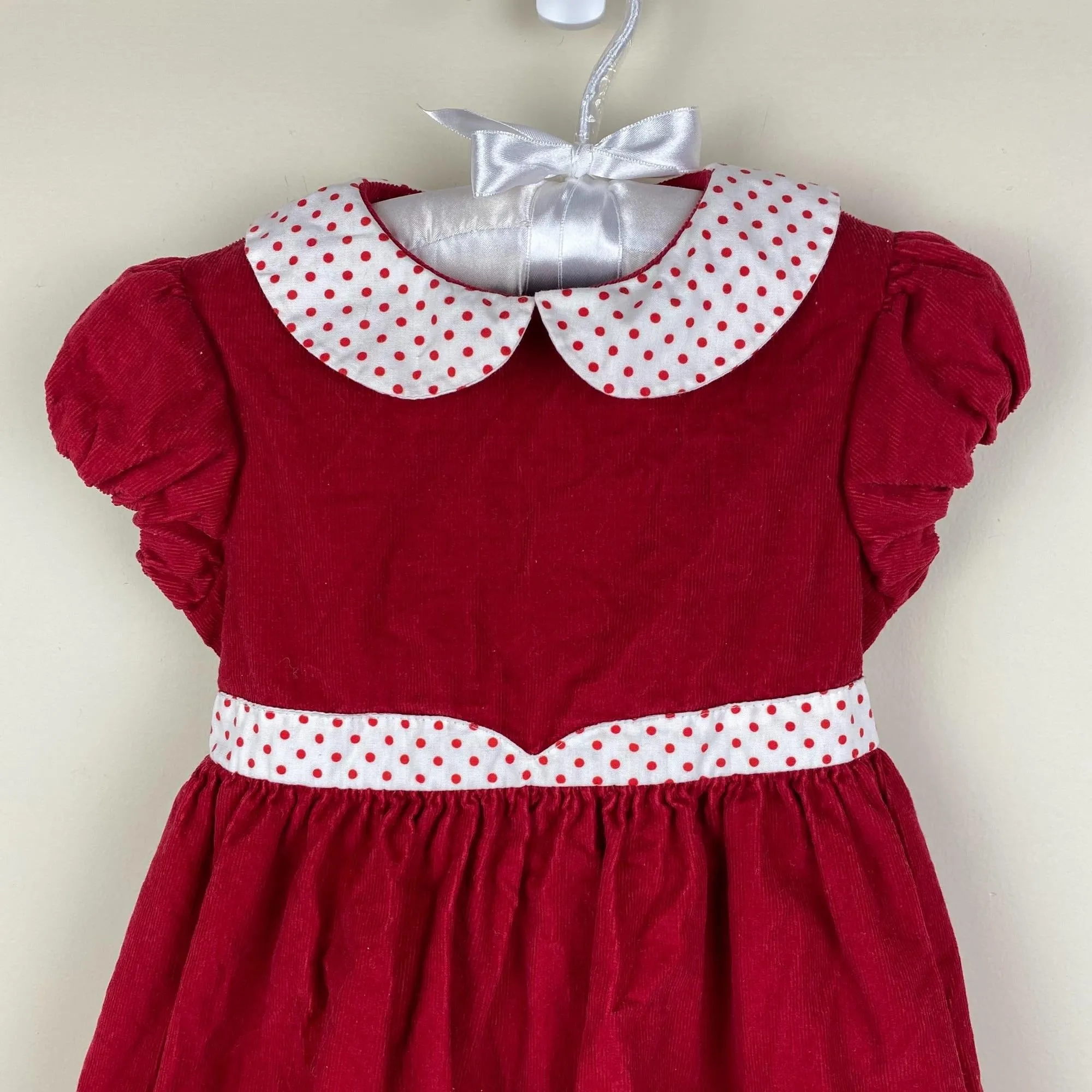 Bella Bliss Girls Red Corduroy Dress 24 Months