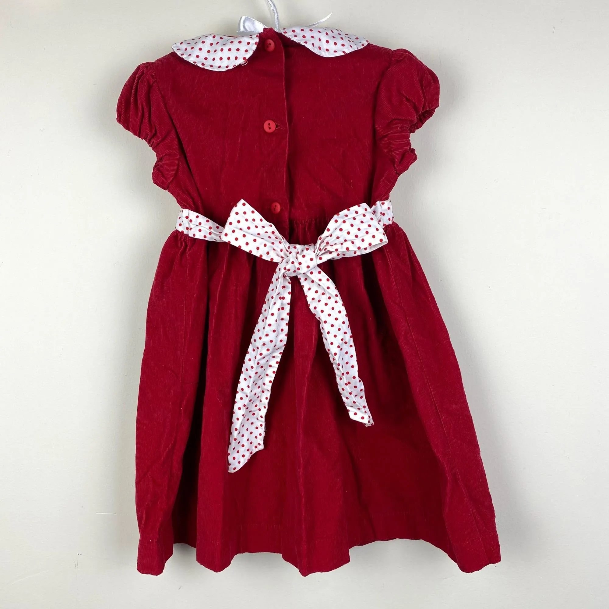 Bella Bliss Girls Red Corduroy Dress 24 Months