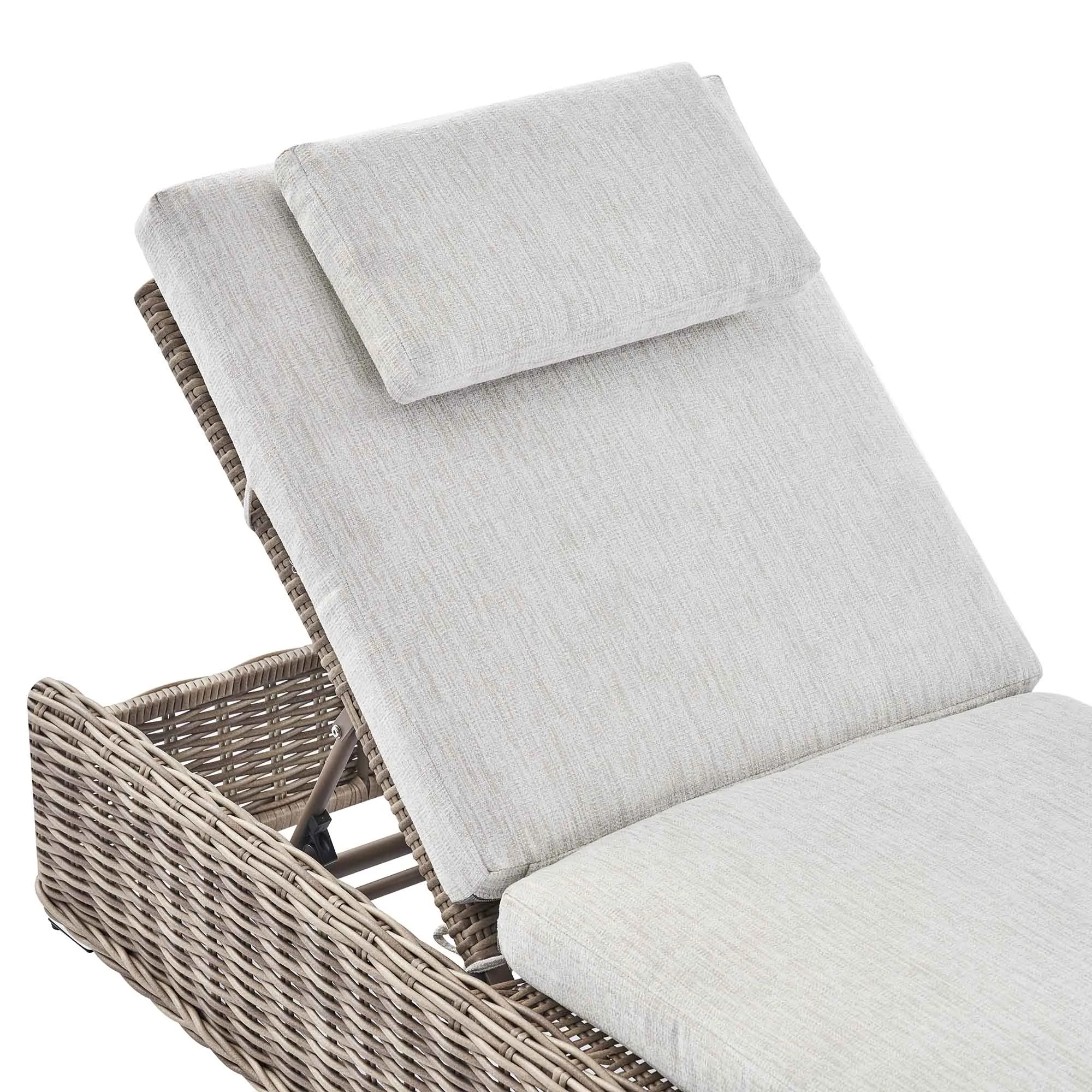 Bellagio Round Wicker Sun Lounger with Headrest, Natural