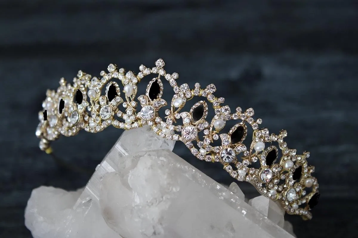 Bespoke Hidden Harry Potter Black Freshwater Pearl SERENA Bridal Tiara for Syd