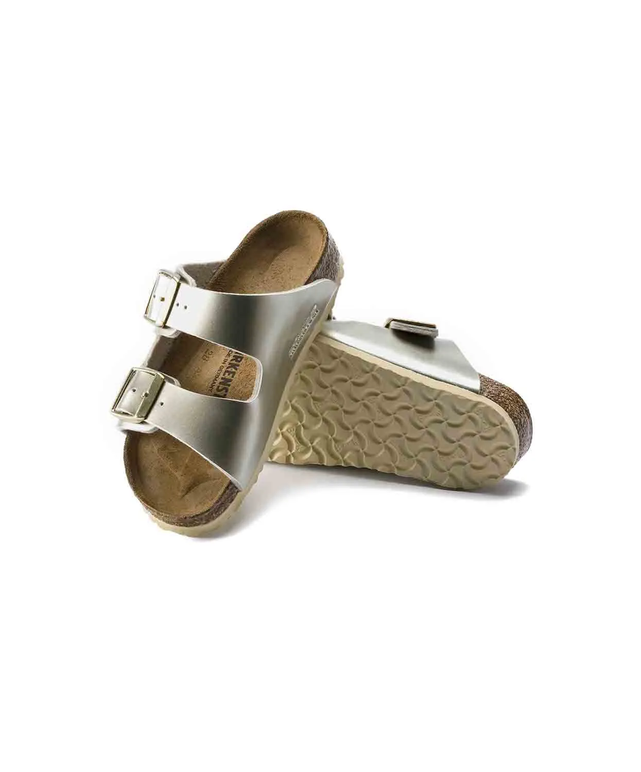 Birkenstock Kids Arizona Birko-Flor Electric Metallic Gold Sandals