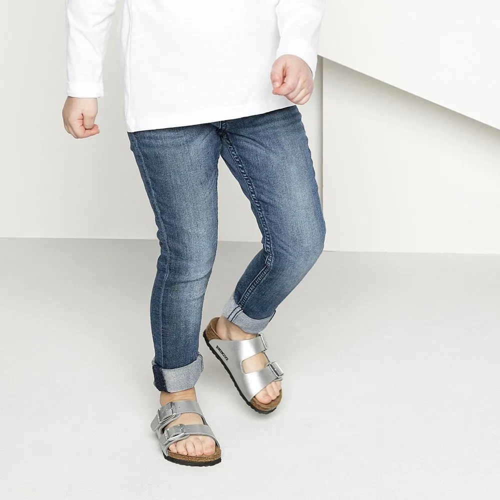 Birkenstock Kids Arizona Birko-Flor Silver Sandals