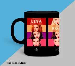 Black Pink Photo Collage Black Mug