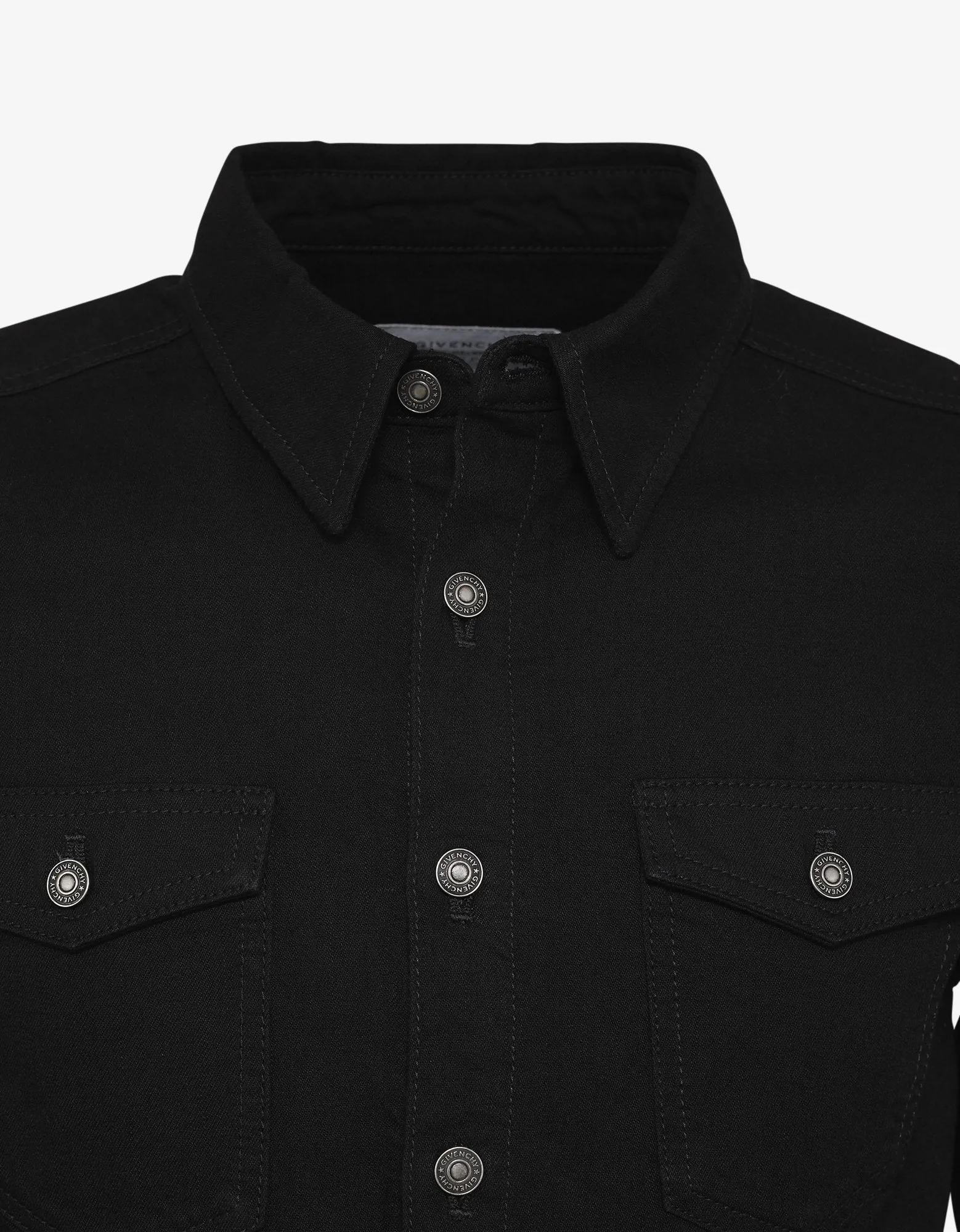 Black Rainbow Logo Denim Shirt -