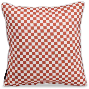 Bondi Coral Check - 45 x 45 cm Piped Outdoor Cushion