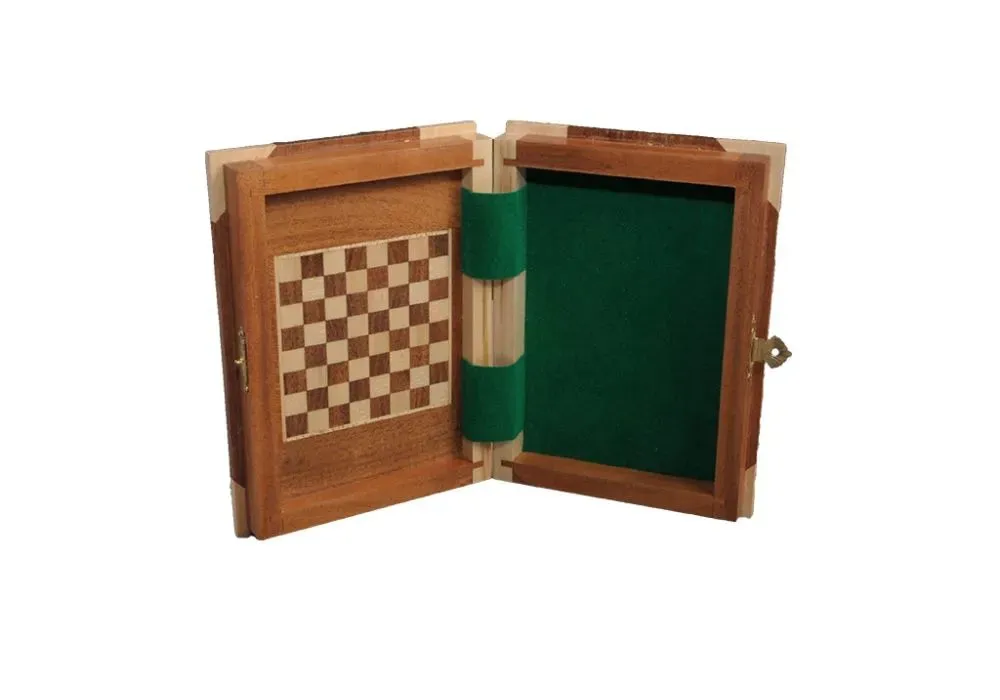 BOOK - WOODEN MAGNETIC Travel Chess Set - SMALL