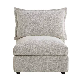 Byron Pillow Edge Mist Grey Boucle Modular Sofa, 1 Seater Armless