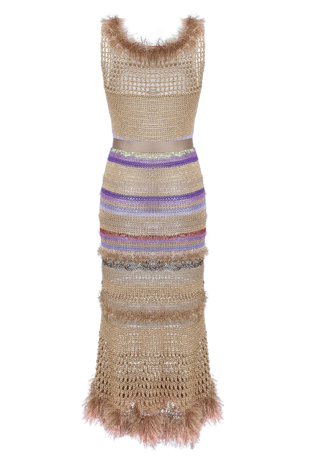 Camila Brown Multicolor Handmade Knit Dress