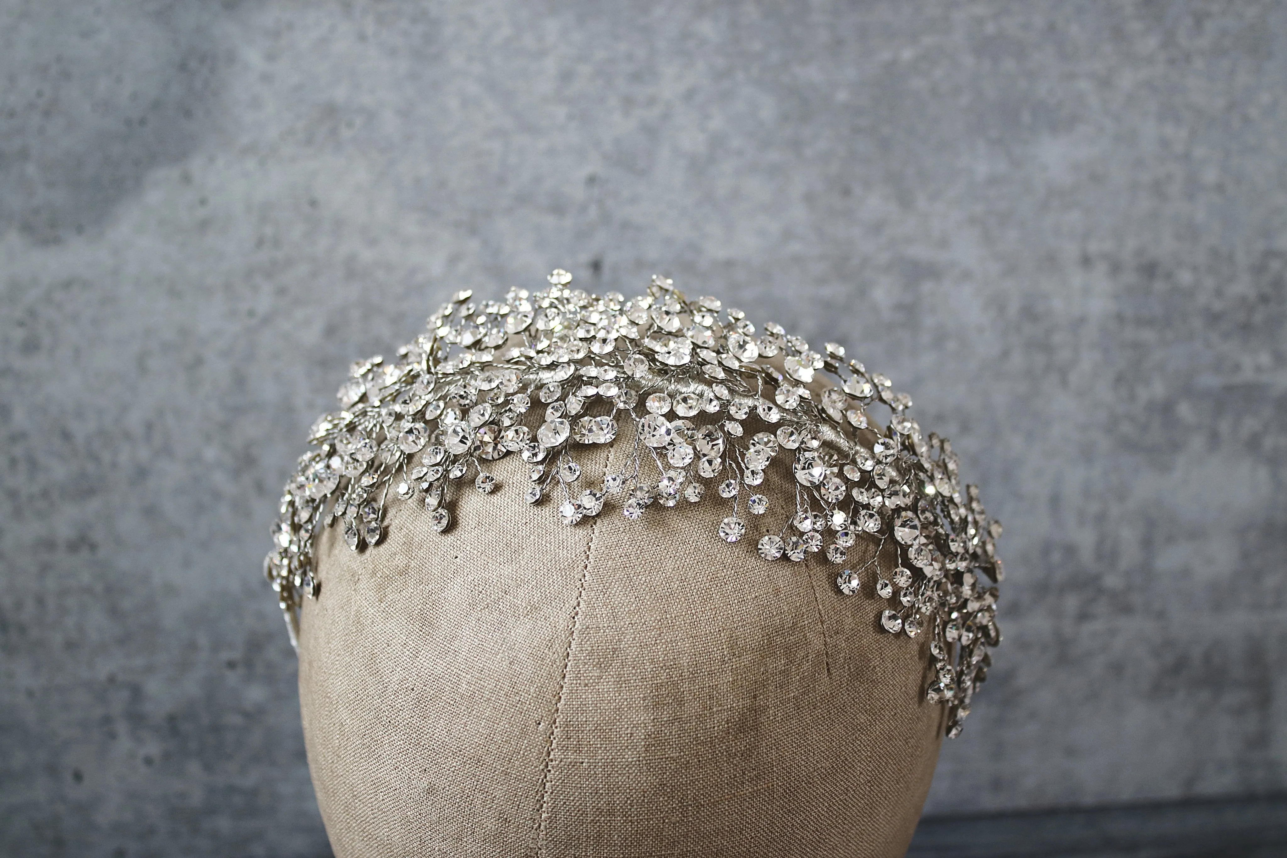 CHARMAINE Wide Austrian Crystal Headpiece