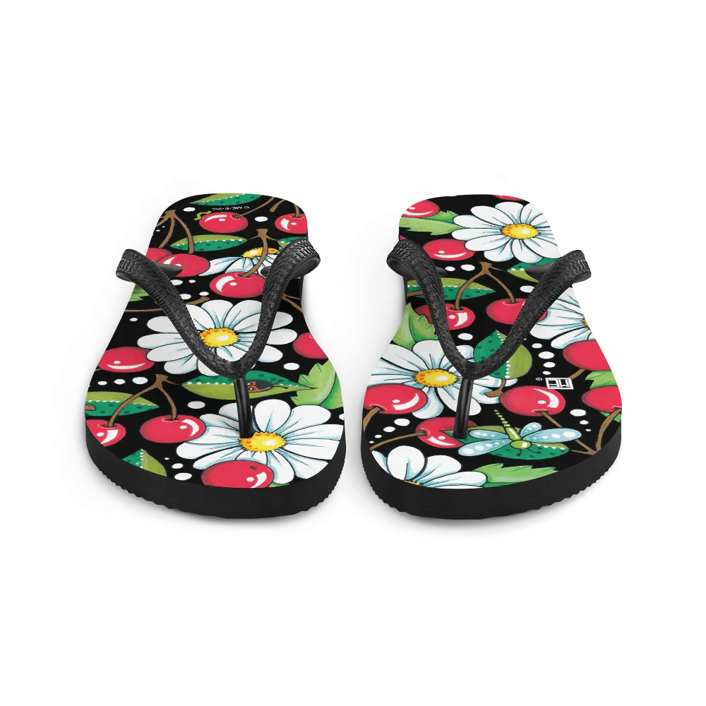 Cherry Daisy Flip-Flops