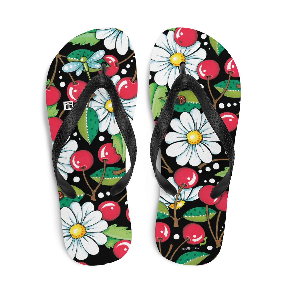 Cherry Daisy Flip-Flops