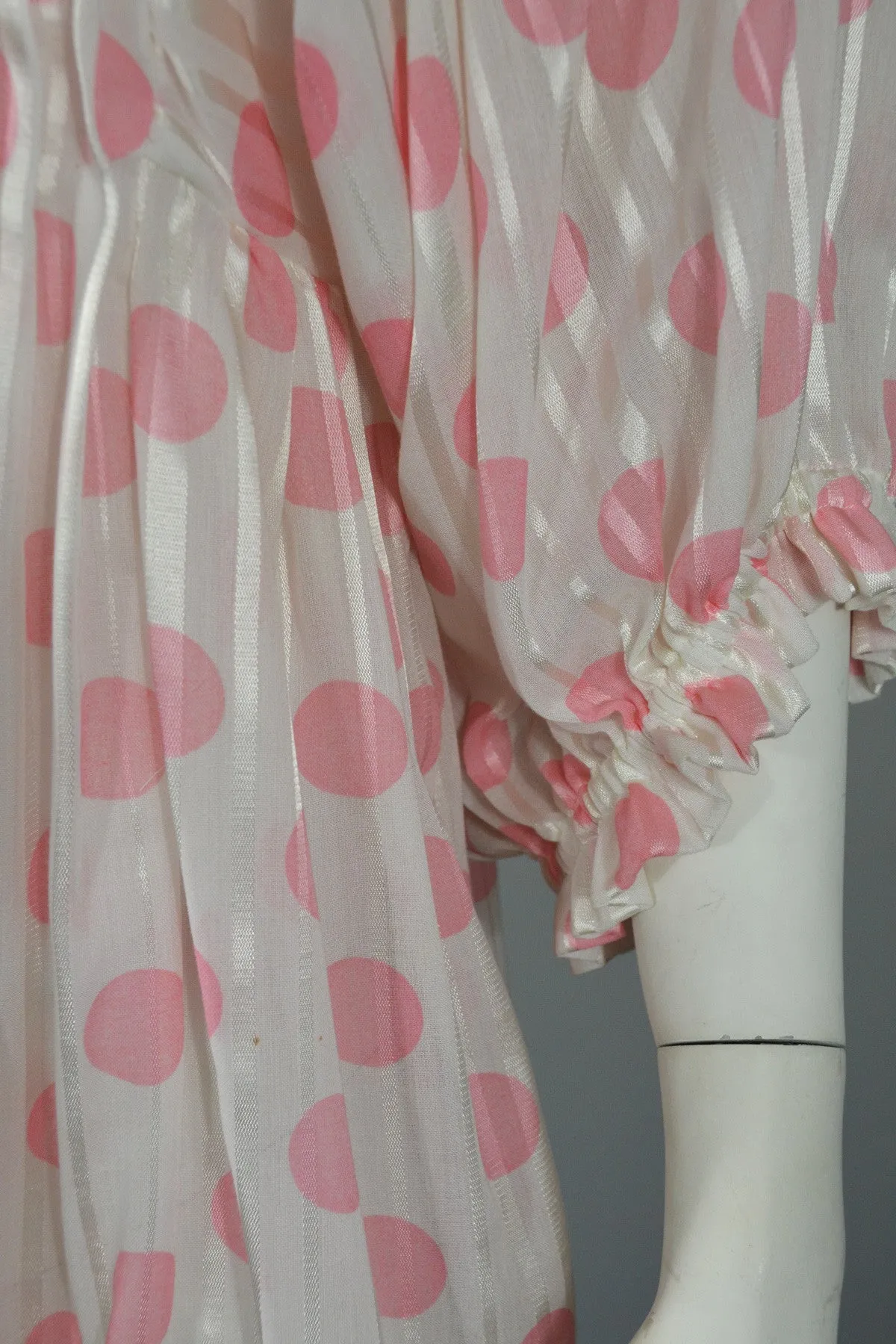 Christian Dior Pink Polka Dot Babydoll Dressing Gown