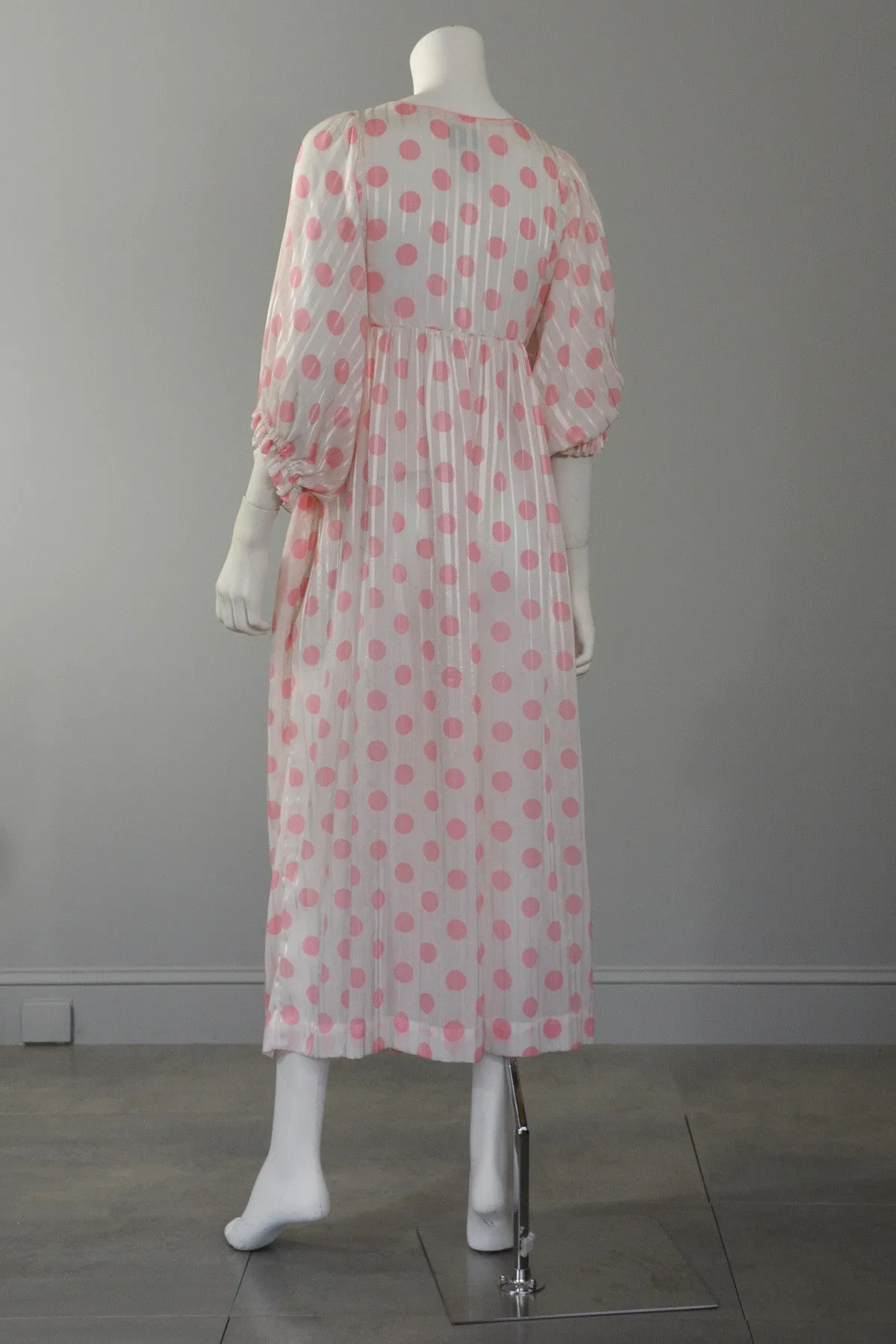 Christian Dior Pink Polka Dot Babydoll Dressing Gown