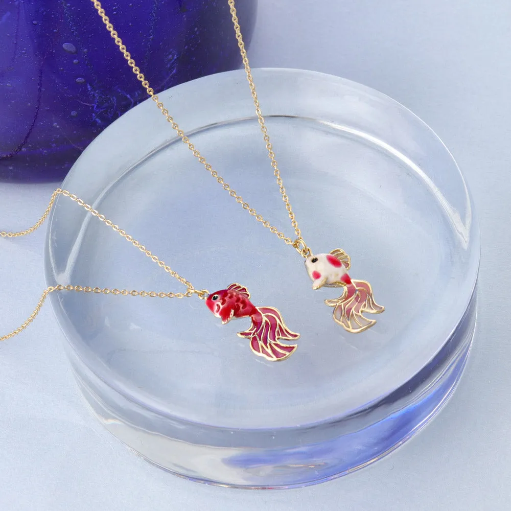 Colored Goldfish Necklace