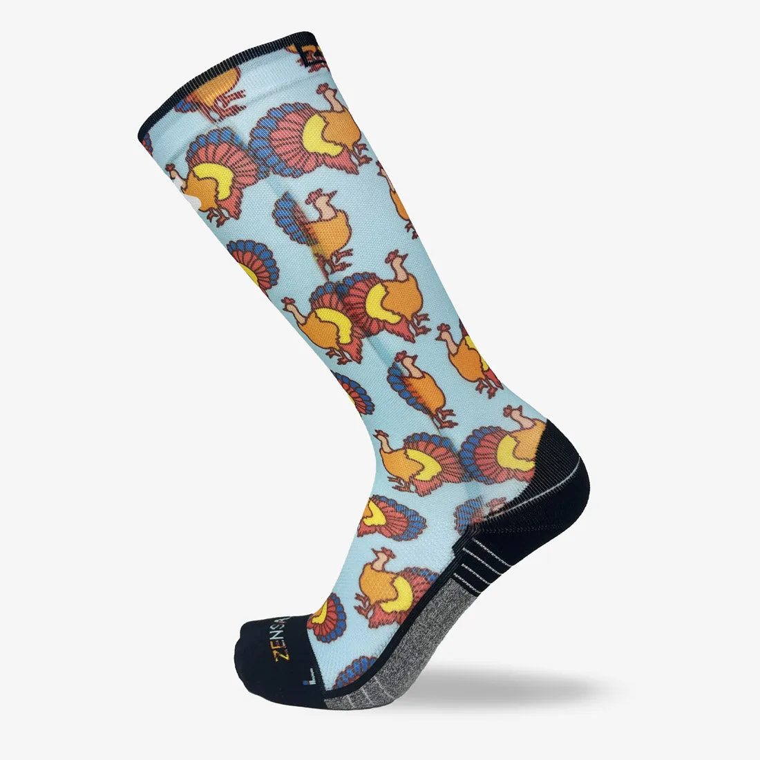 Colorful Turkeys Compression Socks (Knee-High)