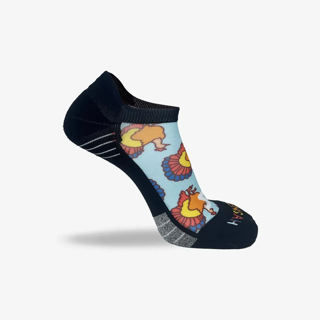 Colorful Turkeys Running Socks (No Show)