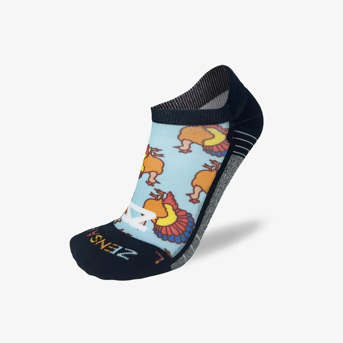 Colorful Turkeys Running Socks (No Show)