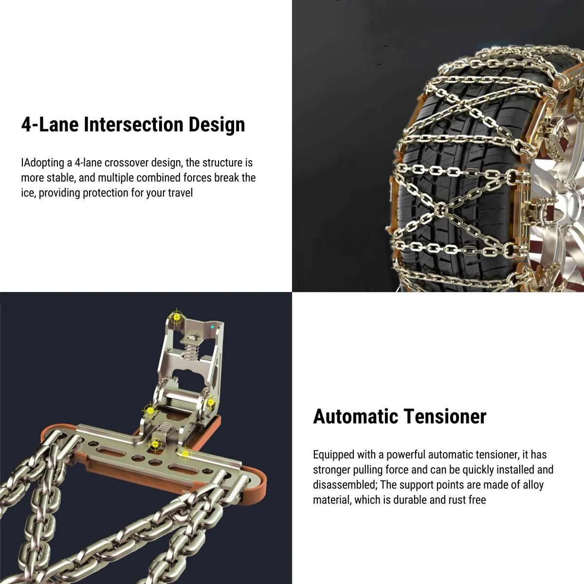 Cross Shaped Snow Chains For Tesla Model 3/Y/X/S