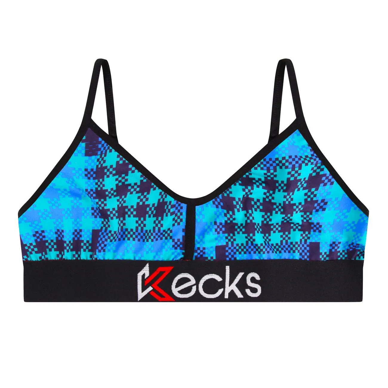 Cyan Plaid Lounge Bralette