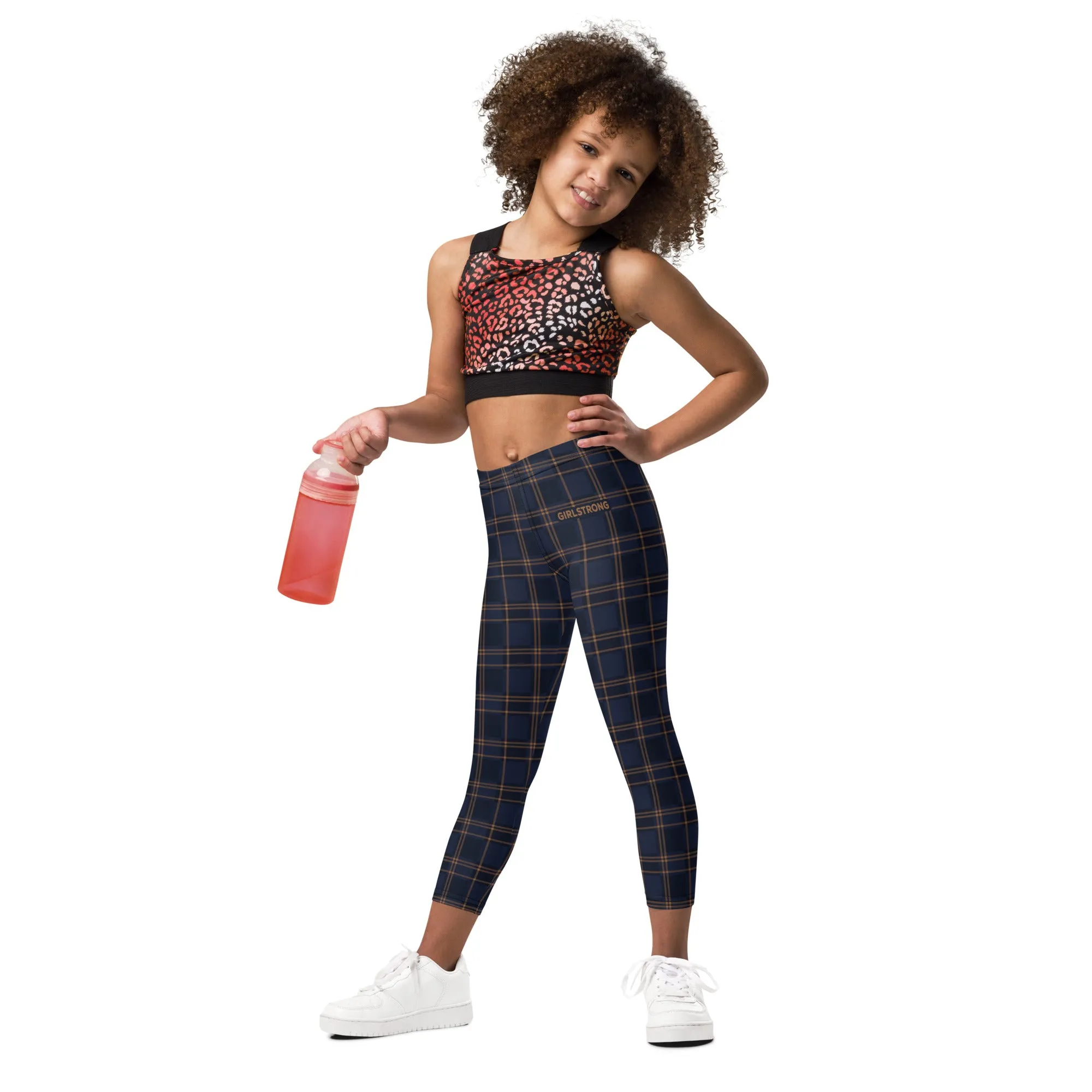 ELEVATED ESSENTIALS, THE PERFECT KID'S LEGGING VINTAGE PLAID NAVY AND BLACK